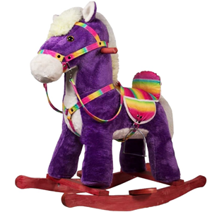 راکر اسب کودک چوبی بنفش -اسباب بازی